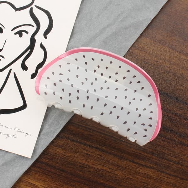 Sæt med 4 store søde frugtformede robuste plastikclips til tyndt hår