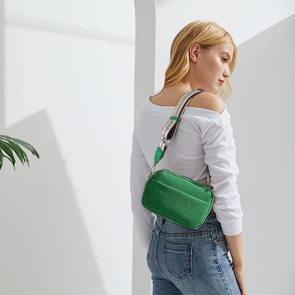 Naisten pieni aito nahkainen vihreä crossbody-laukku