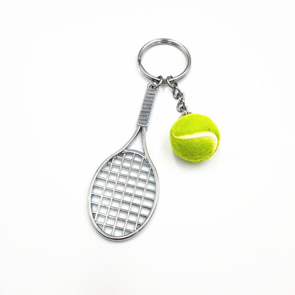 Tennisracket tvådelad nyckelring