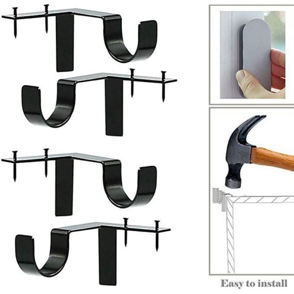 4 stk. gardinstangbeslag, justerbart vægmonteret gardinstangbeslag Fixi