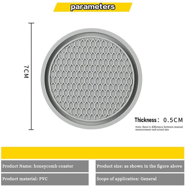 Sett med 2 underlag, Universal Round Coasters Creative Car PVC Isolasjonspute