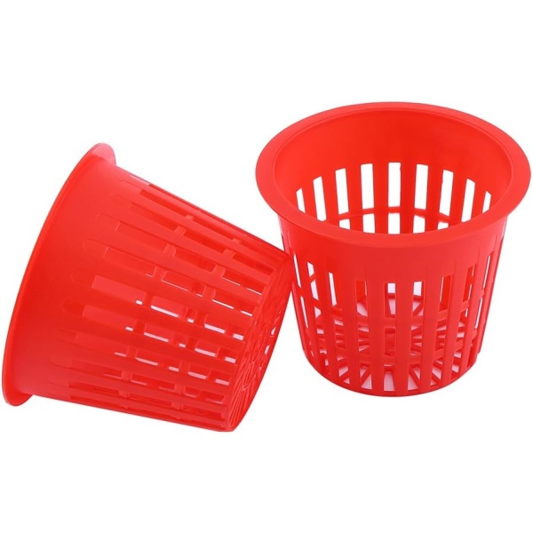 Plastik Plante Kurve til Vand Dam, Have Mesh Tumblers, 10 Robuste Mesh Potter til Hydroponiske Planter til (Rød),83*56*66mm