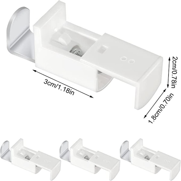 4 stk. Blind Fastgørelsesbeslag Plast Plisseret Blind Beslag Justerbar Plisseret