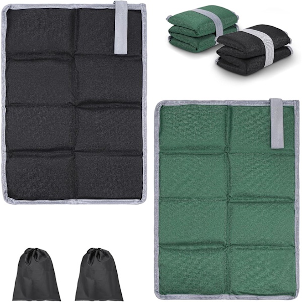 Pieces Utendørs Sitteunderlag, Vanntett Sitteputer med 2 Oppbevaringsposer, Foldbar Campingmatte, Vanntette Sitteputer for Utendørs/Camping/Fotturer (Svart