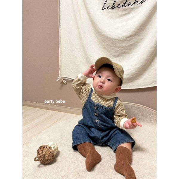 Baby dreng pige denim overalls, toddler ripped denim søde overalls BLUE 90