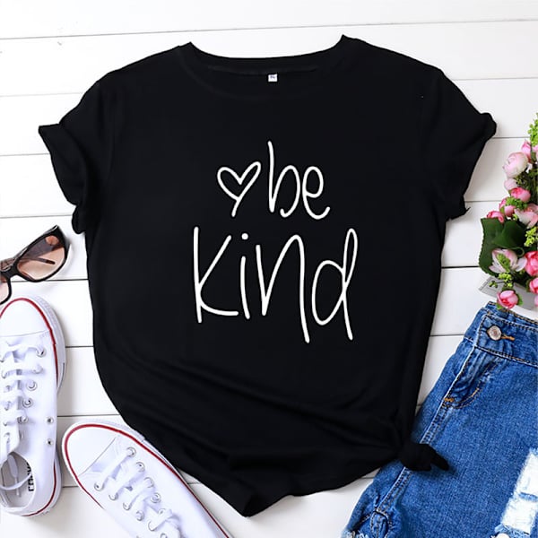 Gul T-skjorte, Dame T-skjorte Casual Bomull Kort Erme V-hals Grafisk T-skjorte Topper Tees, Gul, L