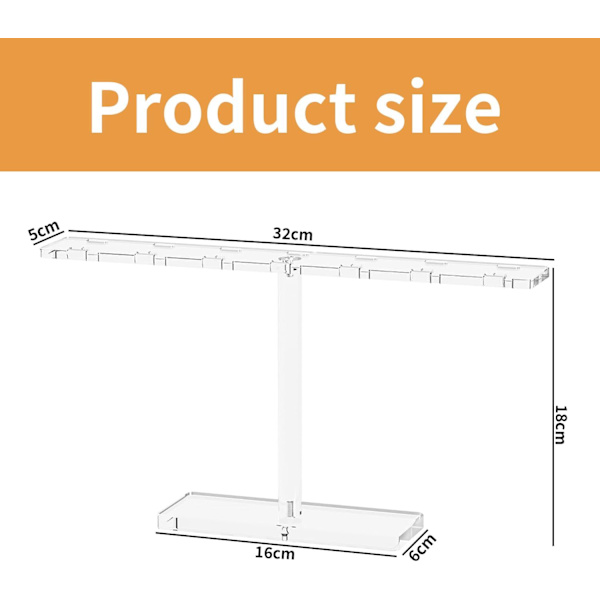 Brilleskabs Stativ, Akryl Brilleholder med 14 Slots, Solbrille Stativ til Hjem, Kontor, Optiker (Transparent, 32*17*6cm)