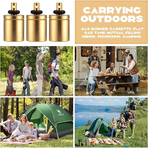 3-pack Gaspåfyllningsadapter Munstycke Flasktyp Butangaspatron Påfyllning Gasbehållare för Skruvventil Gaspåfyllningsadapter Butangasbehållare