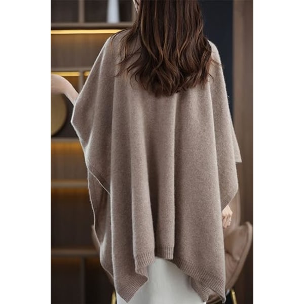 Kvinners Sjal Wrap Plus Size Cardigan Merino Ull Poncho Cape Høst Vinter O