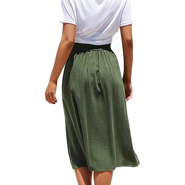 Kvinners Polka Dot Midi Skjørt Casual Høy Elastisk Midje A Linje Plissert Midi