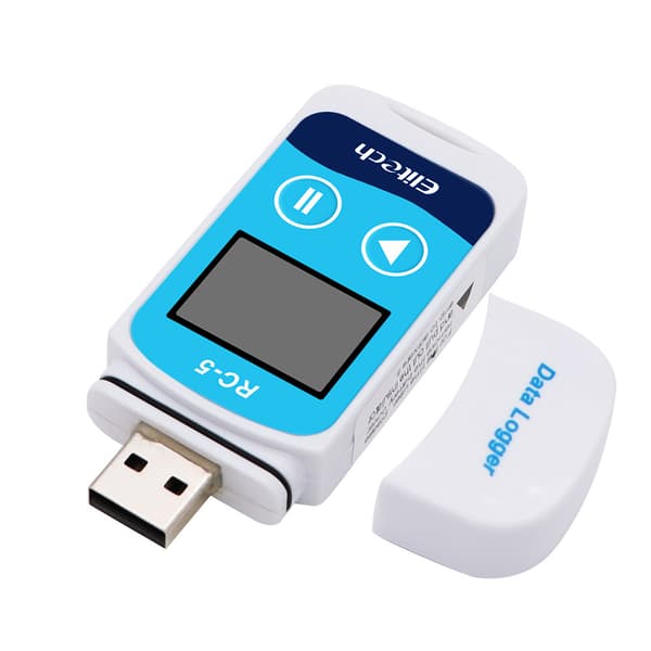 1 stk RC-5 USB temperaturdatalogger - Hvit+Blå-75*33