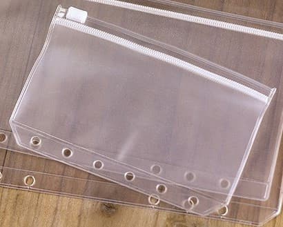 A6 Binder Lomme Løsblade Tasker Binder Lynlås Mapper Plast 12STK