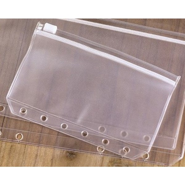 Pärmficka Lösbladspåsar A6 Pärm Dragkedjemapp Plast 12PCS