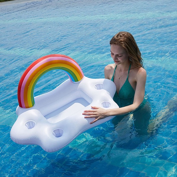 Uppblåsbara underlägg, pool flytande kopphållare, uppblåsbar strandpool boj, uppblåsbar kopphållare, flytande poolbar, uppblåsbar poolpartybricka