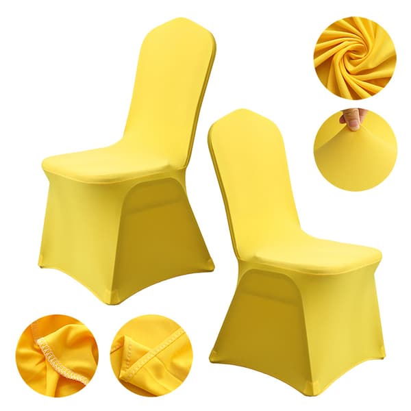 Stretch Spandex Folding Chair Cover Yellow 4pacs