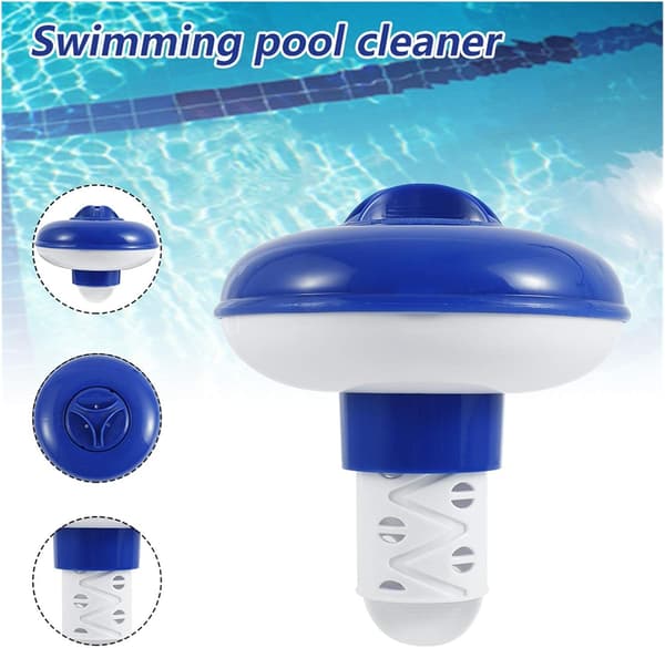 Deluxe Large Pool Float Dispenser Blue and White Chlorine Dispenser Automatic Applicator Cleaner Accessory
