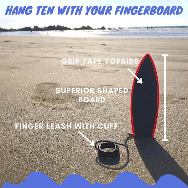 Finger Surfboard - Sejt Fingerboard Legetøj - Surf Vinden - Mini Board