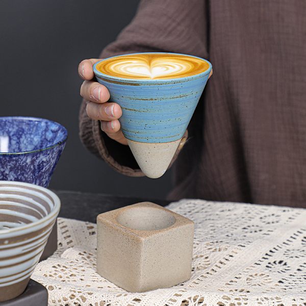 1 kpl keraaminen espressokuppi, karkea keramiikka kahvimuki pohjalla 7oz Mini Esp