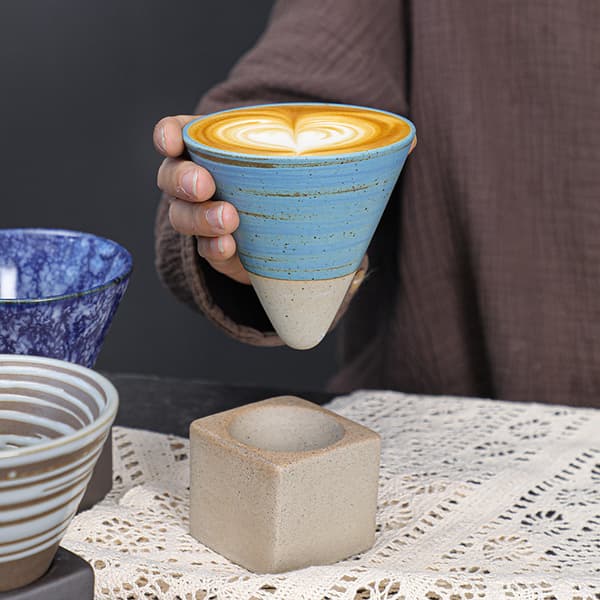 1 st Keramik Espresso Koppar Grov Keramik Kaffe Mugg med Bas 7oz Mini Esp
