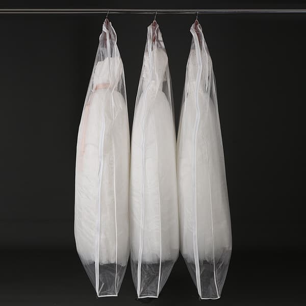 2 st Bröllopsklänningsöverdrag 60x180cm Vit Transparent Dammskydd för Bröllop