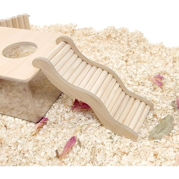 Hamstertrapp bro, treleke klatreleke rampe for rotte gerbiler sukkerflygermus mus og smådyr habitatdekor burtilbehør 20,5*8CM