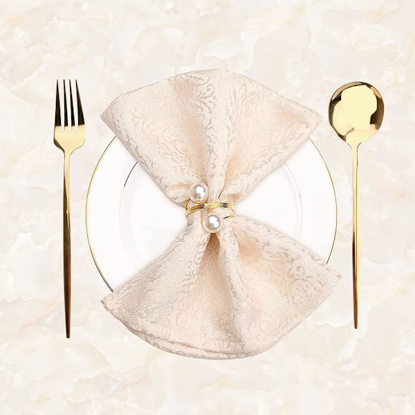 8 stk. Perle Servietringe Bryllup Perle Servietringe Spænder Jul Legering Servietring Servietring Holder Middagsserviet