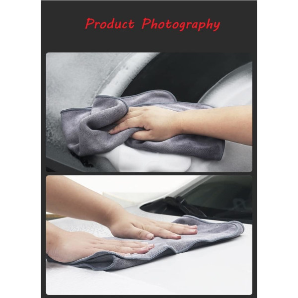 2 stk mikrofiberhåndklær til bil, premium rengjøringsklut lofri, riper F