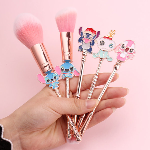 Stitch Makeup Brushes Set - Anime Interstellar Baby Stitch och Angel Creative Makeup Brush Experiment  Cartoon Makeup Brush 5pcs