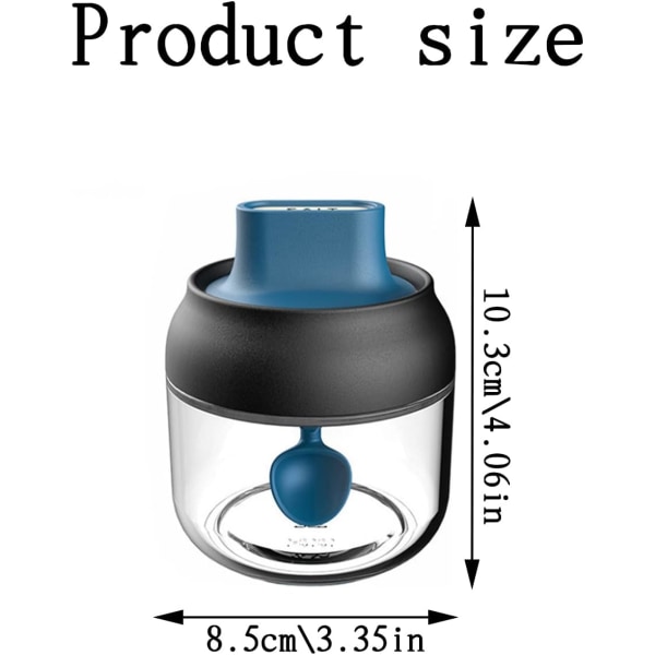 Lasiset maustepurkit, lusikka ja kansi integroitu maustepurkki, suljettu läpinäkyvä maustepullo