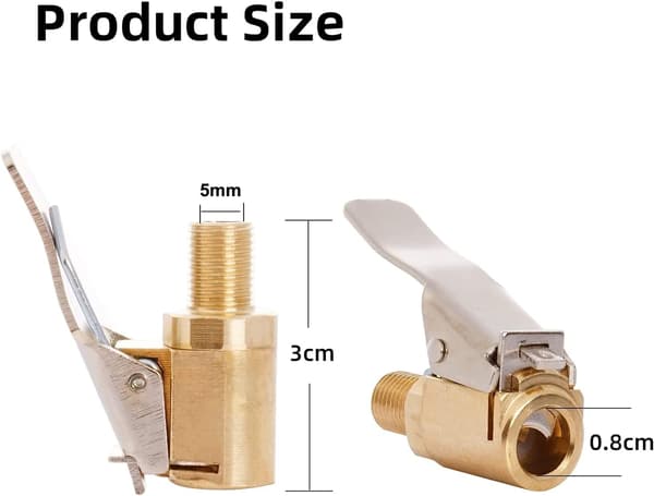 4 stk. 8mm bilventil adapter, messingventil til bil- eller lastbilhjul, til pneumatisk messingkompressor