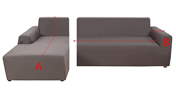 Elastiske spandex sofaovertræk - 2 dele - 2-personers + 3-personers - grå - til L