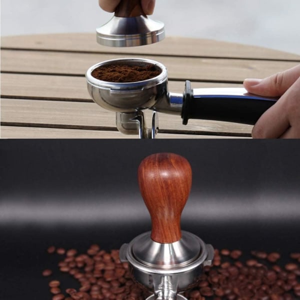 51MM Fjederbelastet Kaffe Press 304 Rustfrit Stål Flade Base Kaffe Press
