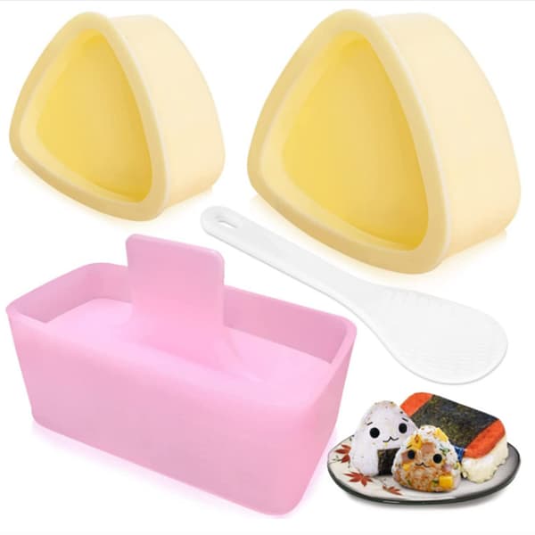3 st sushiform, risbollform triangulär sushiform DIY sushiform Onigiri pressform med rissked för restauranger Bento kök