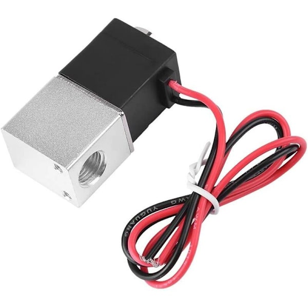 Magnetventil, 12V DC 1/4\" 2-vejs normalt lukket 1,2 MPa pneumatisk aluminium