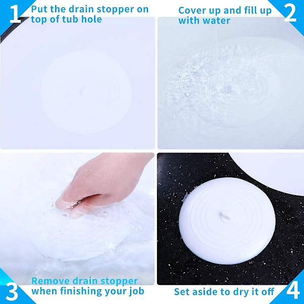 Silikonbadproppar Köksdiskpropp 15,3 cm diameter (2 st, vit)