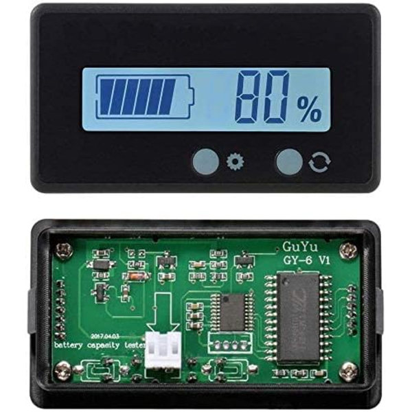 2PCS LCD-batterikapacitetsmätare, 12V/24V/36V/48V blybatteri S