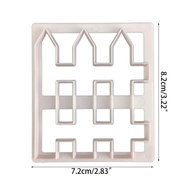 4 stk Gjerdeformet Fondantformer Plastmaterial Husholdningskjeks Cutter