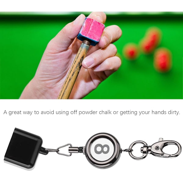 Biljardi Snooker Pool Cue Chalk Holder, Snooker Cue Chalk Box Retractable Key Ringillä Biljardi Cue Snooker Tarvikkeet