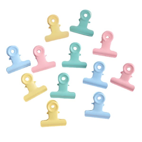 12 stk Kreative Candy Color Metallbokholder DIY Manuell Klips Regningklips