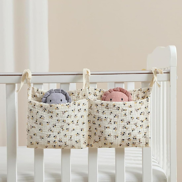 1 stk Hængende opbevaringspose 2 i 1 Sengarrangør til børneværelse Sengarrangører Hængende opbevaringspose Baby seng Sengearrangør（39*20cm）