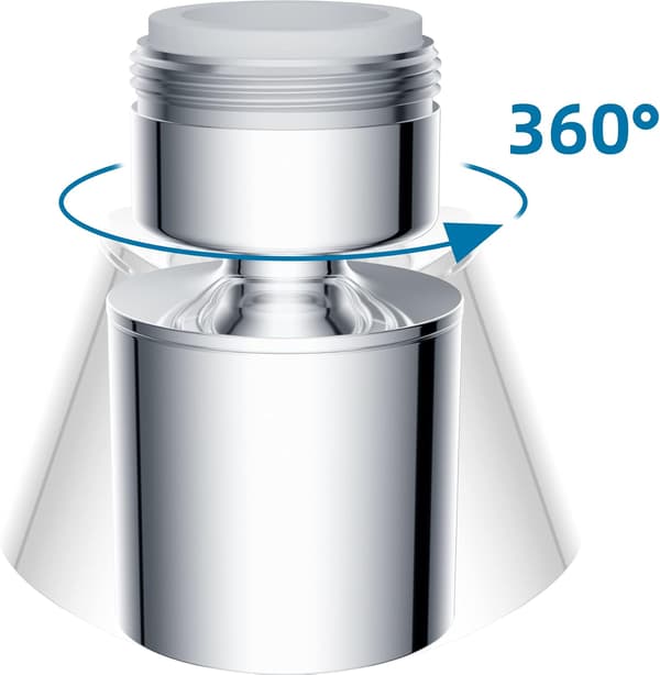 24mm dobbeltfunktion køkkenhane-lufter, ACS-certificering, krom han-gevind