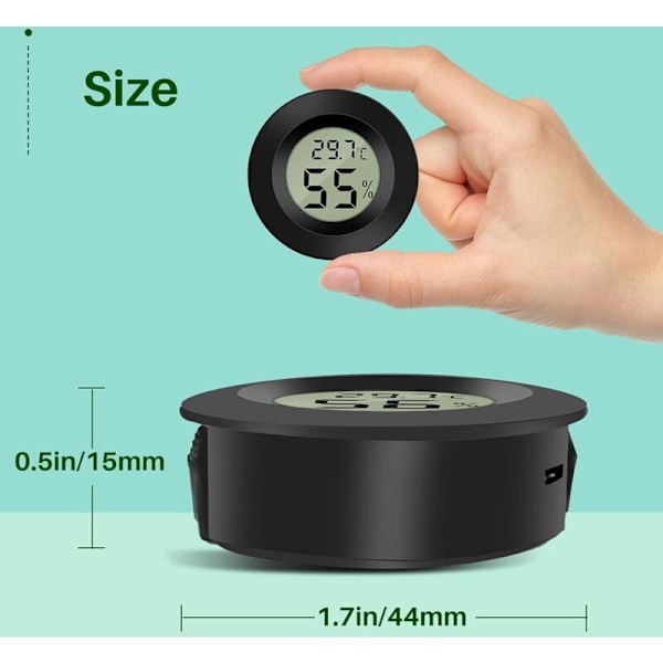 3-pack Digital LCD Hygrometer Termometer Fuktmätare för Luftfuktare Avfuktare Växthus Källare Barnrum
