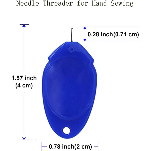 6 kpl:n neulanpujotin työkalu, itsekierteittävät käsinneulat, lankalenkki DIY-neulanpujotin, ommelpistokoneen ompelutyökalu, sininen
