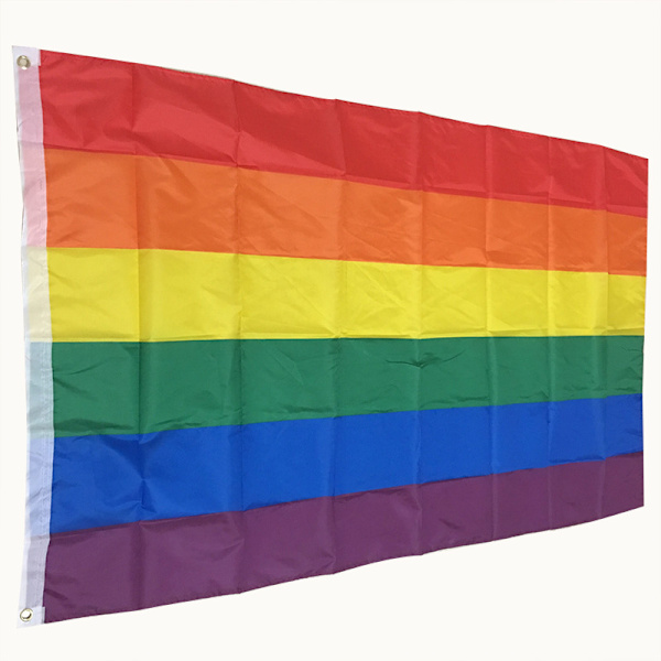 Flag 90 x 150 cm - Stor regnbueflag - Dobbelt slids stort flag - Flag Indoo