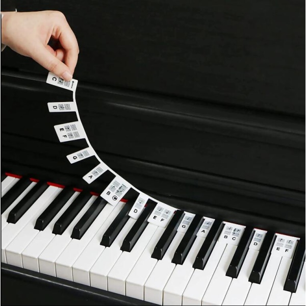Pianoklaviaturklistermärken, 88/61 klaviaturetiketter i full storlek
