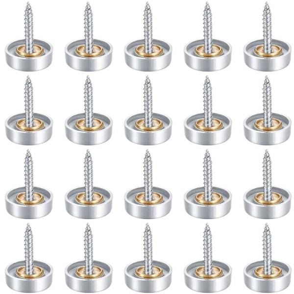 20 kappaleen pakkaus harjattuja peiliruuveja 16 mm ruostumattomasta teräksestä valmistettuja koristeellisia peiliruuveja