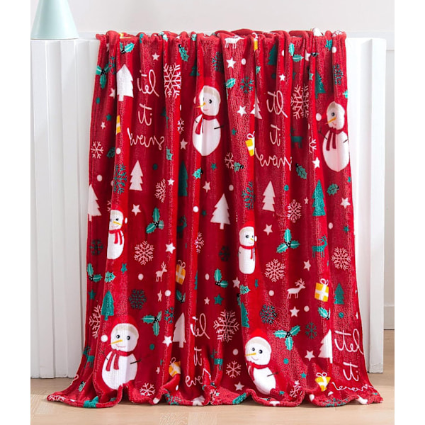 Elegant Comfort Lyxig Super Mjuk Jultryckt Fleecefilt - Jultema Heminredning Fuzzy Varm och Mysig Pläd för Vinterbädd, Soffa och G