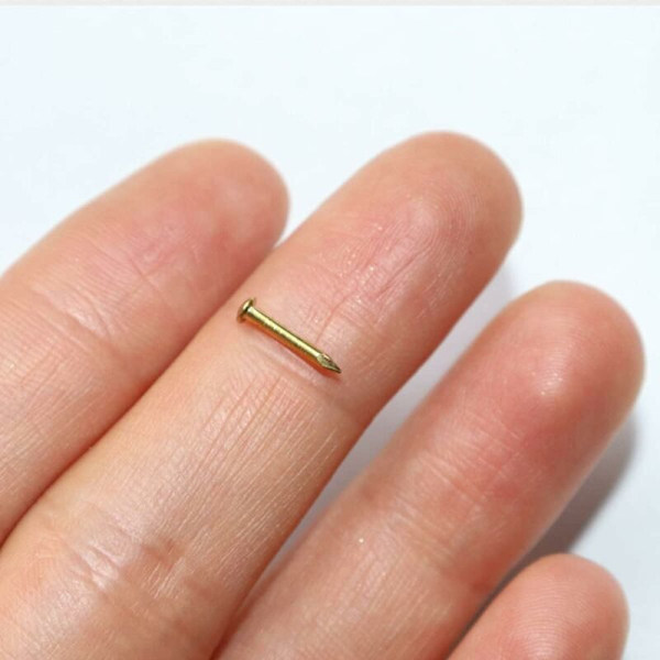 200 stk 1,2x10mm små messingspiker små runde hodespiker for DIY tredekor