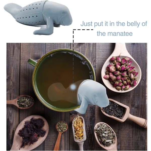 Manatee tesil, silikon teinfuser, söt lösbladste-silset