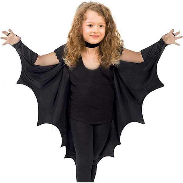 Fladdermus Kappe til Børn, Børne Vampyr Fladdermus Kappe, Halloween Udklædningskostume, Va